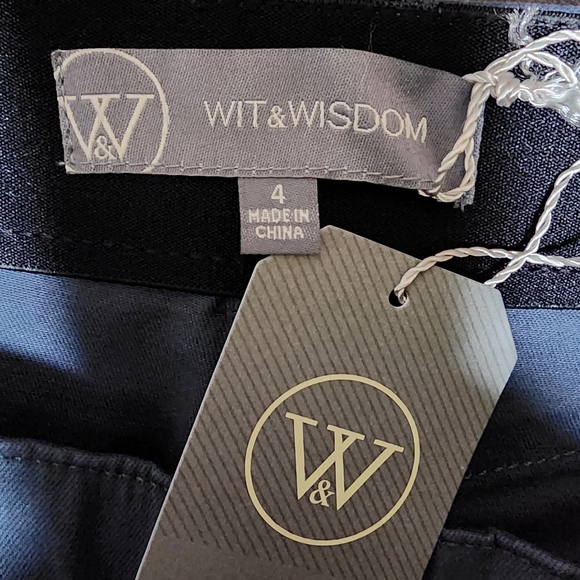 Wit & Wisdom Ab Solution Pants High Rise Wide Leg Front Seam Color Orion Blue 4 - Picture 3 of 10